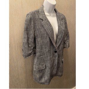 Elizabeth and James Black-White Soft Tweed Blazer